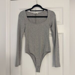 Reformation knit bodysuit in heather gray